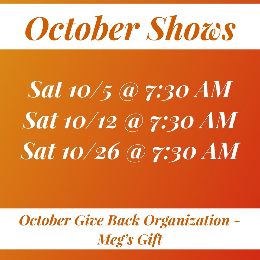$5-$7 shows in October!! Like this post to be notified 🎉